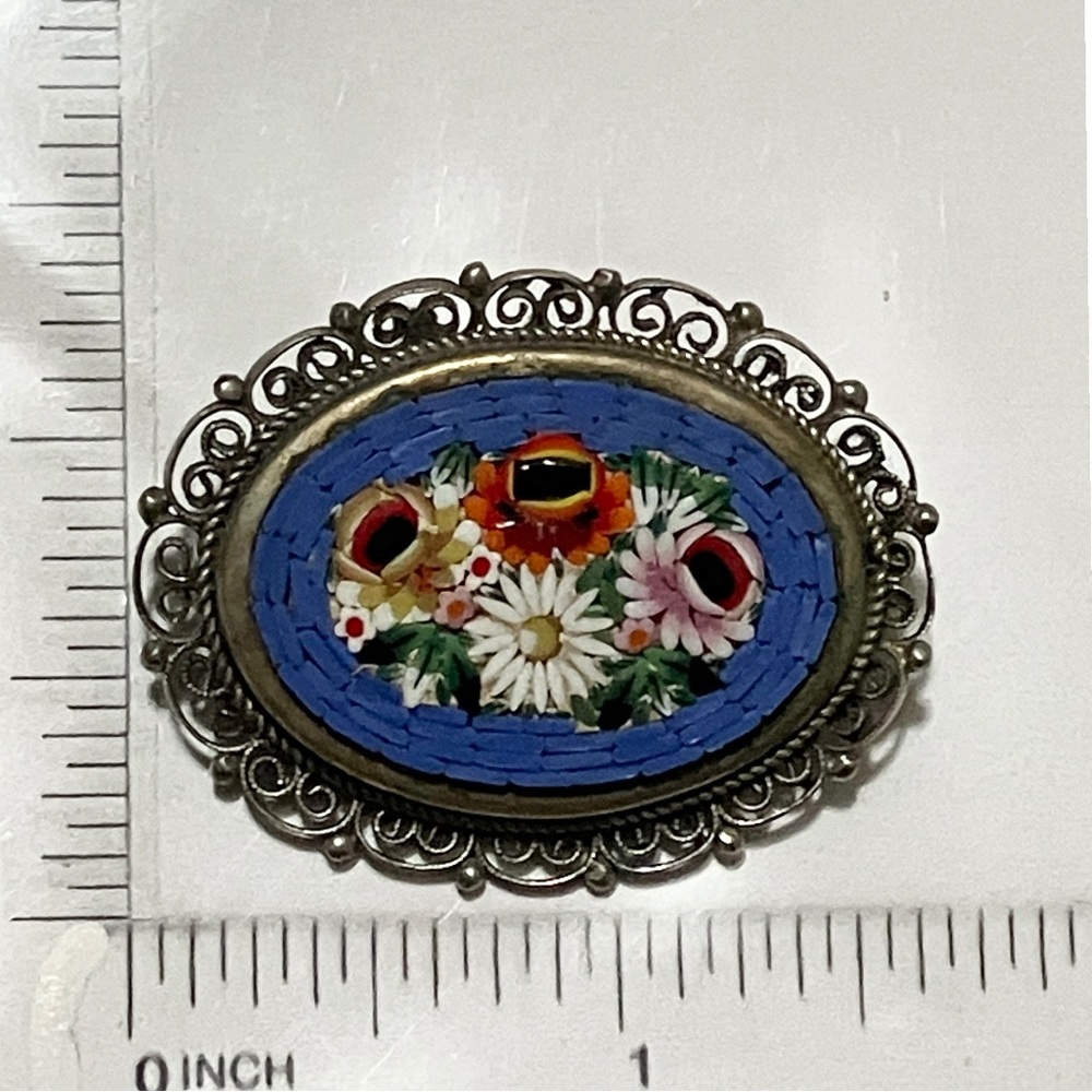 Vintage Micro Mosaic Brooch - Picture 5 of 5